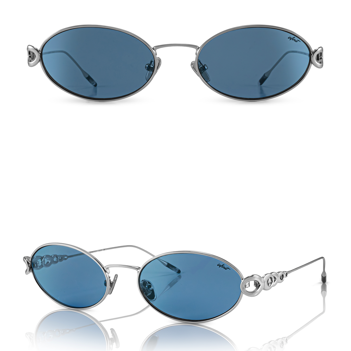 Namib Plateado Lente Azul