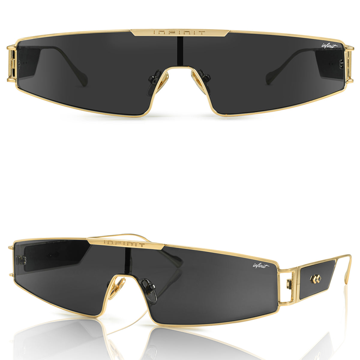 Lentes de Sol - Panoramic Dorado Lente Gris