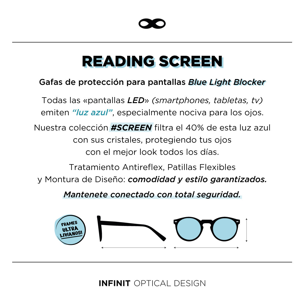 Anteojos Filtro Luz Azul Neiva Marron con Antireflejo By Pampita | Vista 4 | Infinit Eyewear